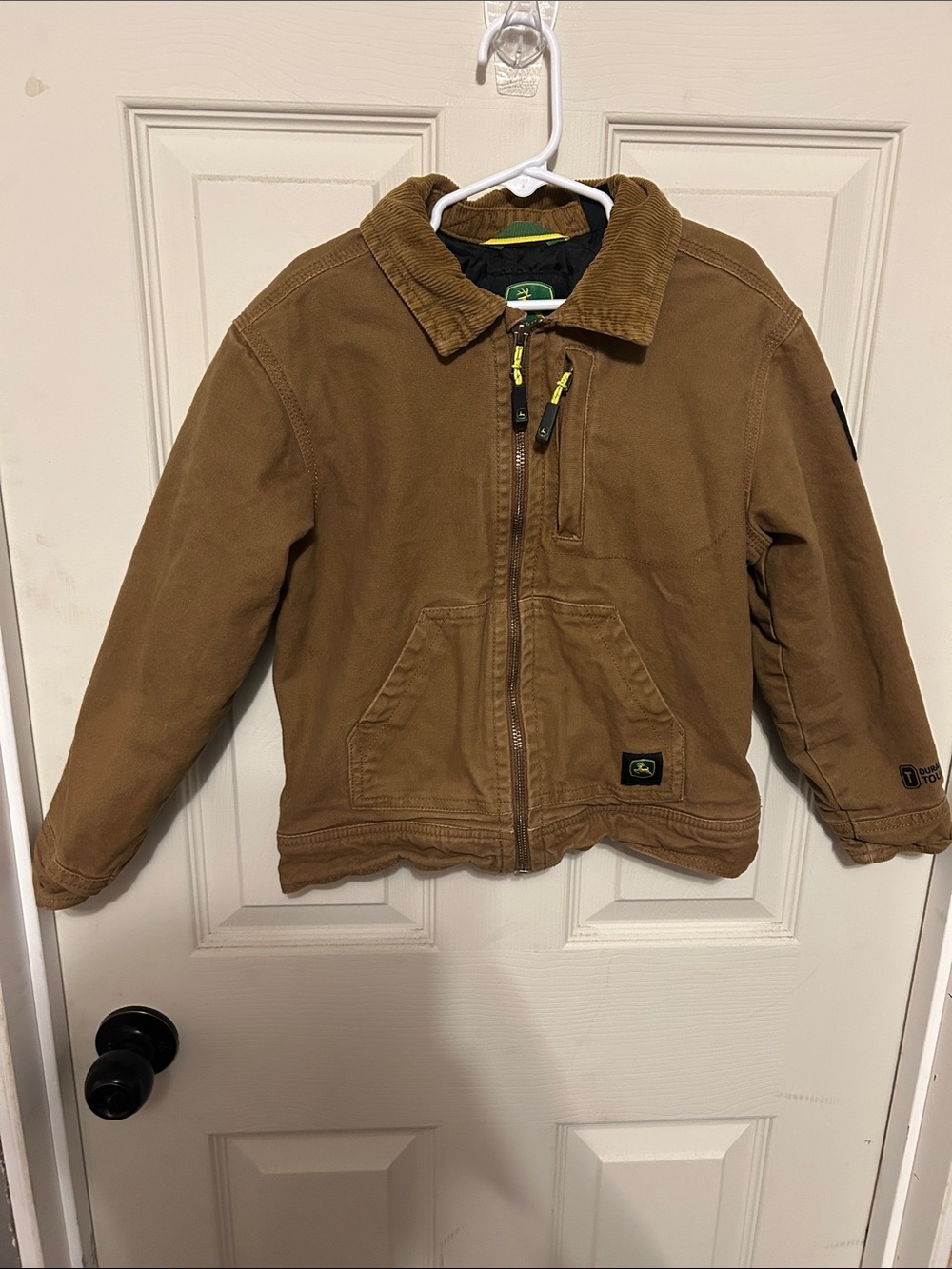 John Deere Brown Kids' Corduroy-Collar Puffer Jacket